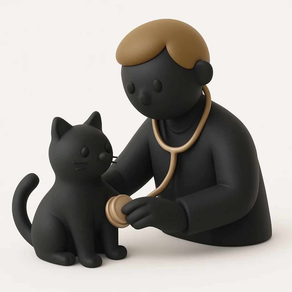 veterinarian examining a cat emoji