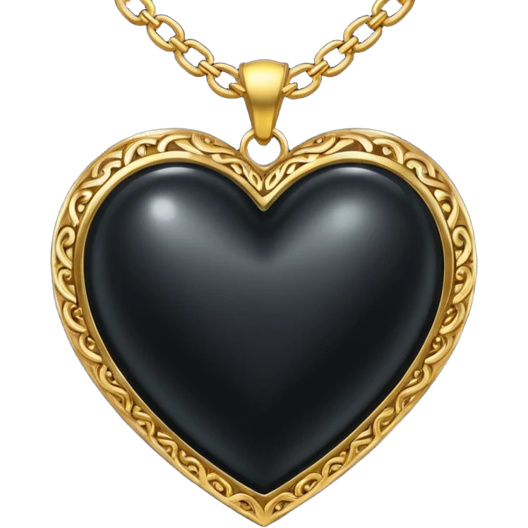 Black heart with golden chain emoji