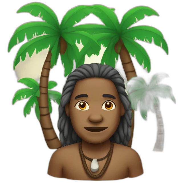Aborigine with palm trees in background emoji