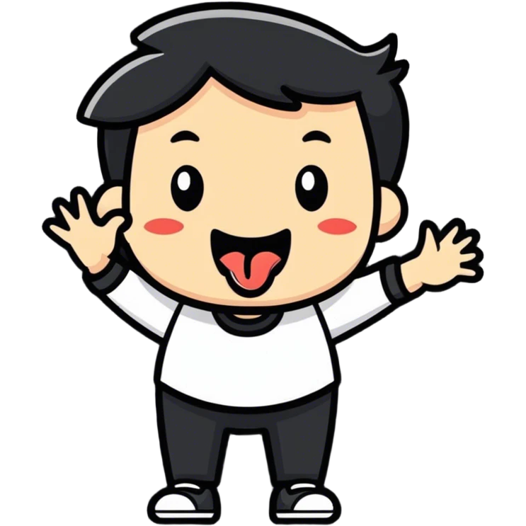 Tongue out silly emoji