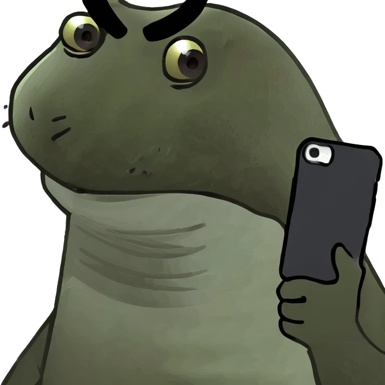 Muscular otter taking a selfie emoji