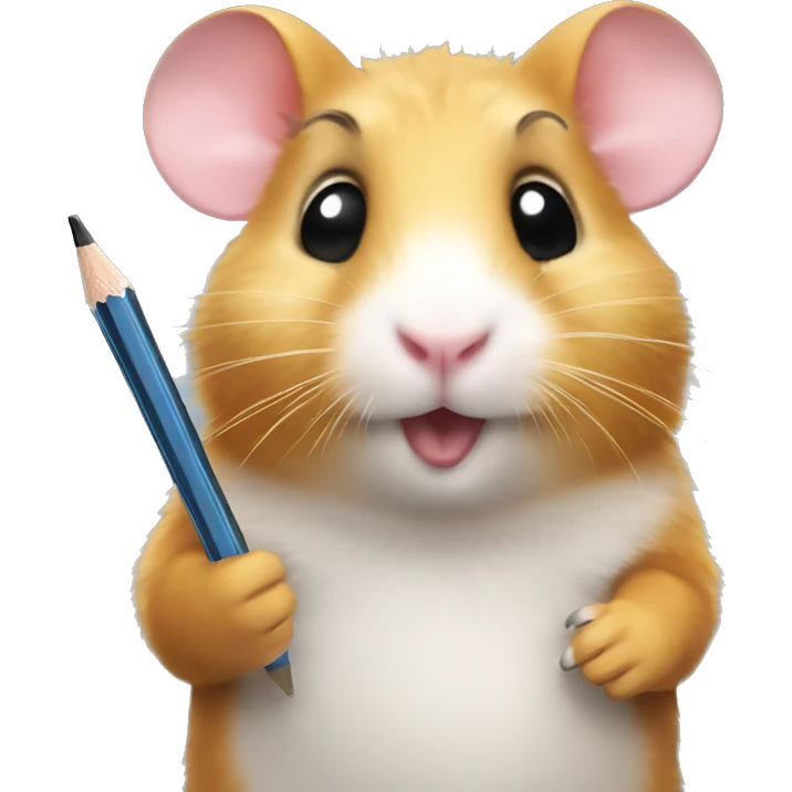 hamster holding a pencil emoji