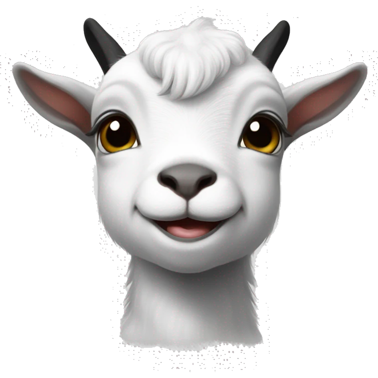 black and white baby goat no horns emoji