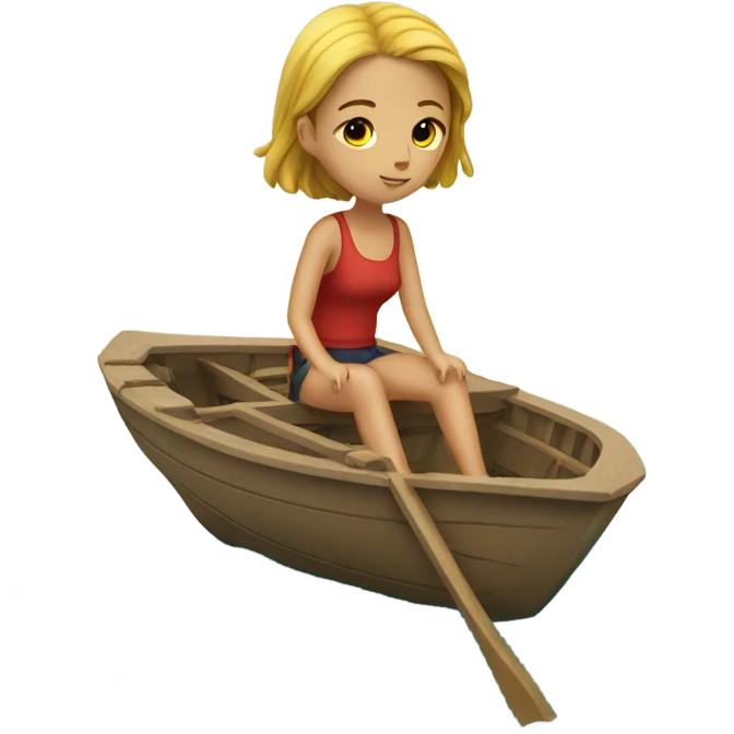 girl in a boat that is capsized  emoji