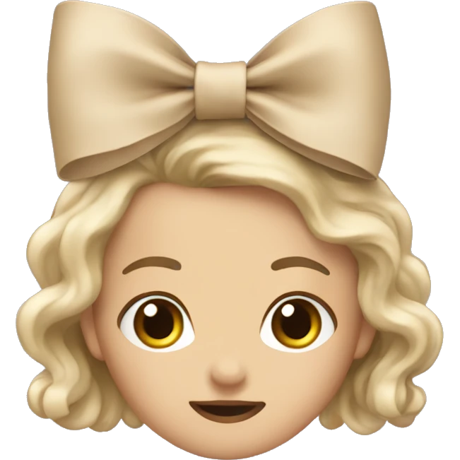 Beige bow ￼ emoji