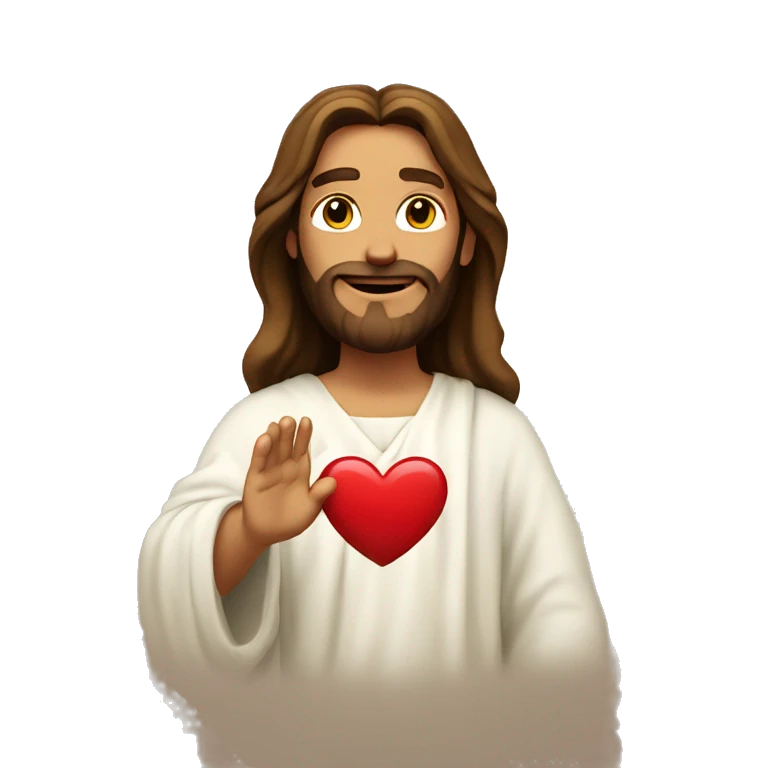 Jesus making a heart emoji