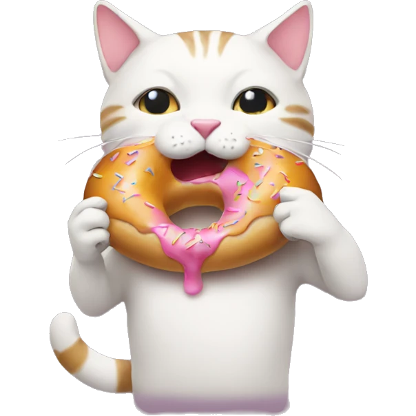 Cat eating donut emoji