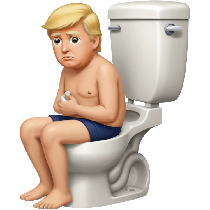 Trump pooping on a toilet emoji