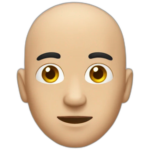 Bald man with black mohawk emoji