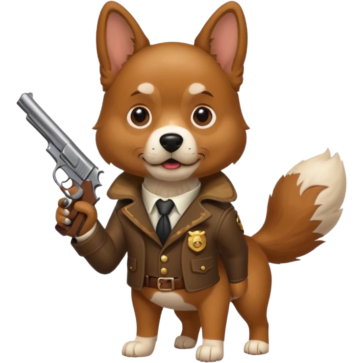 dog with a pistol  emoji