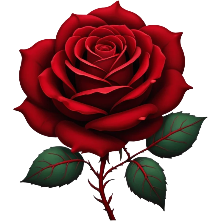 black rose with a drop of blood running down it emoji