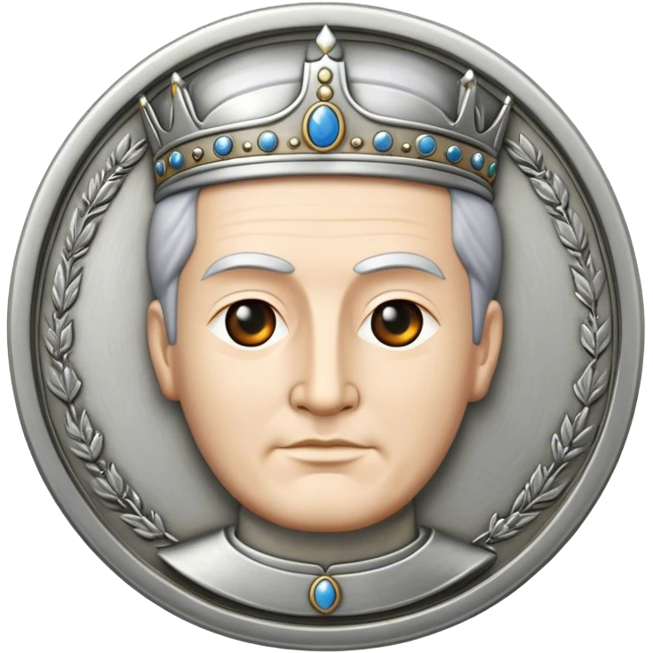 old silver coin with emperor emoji