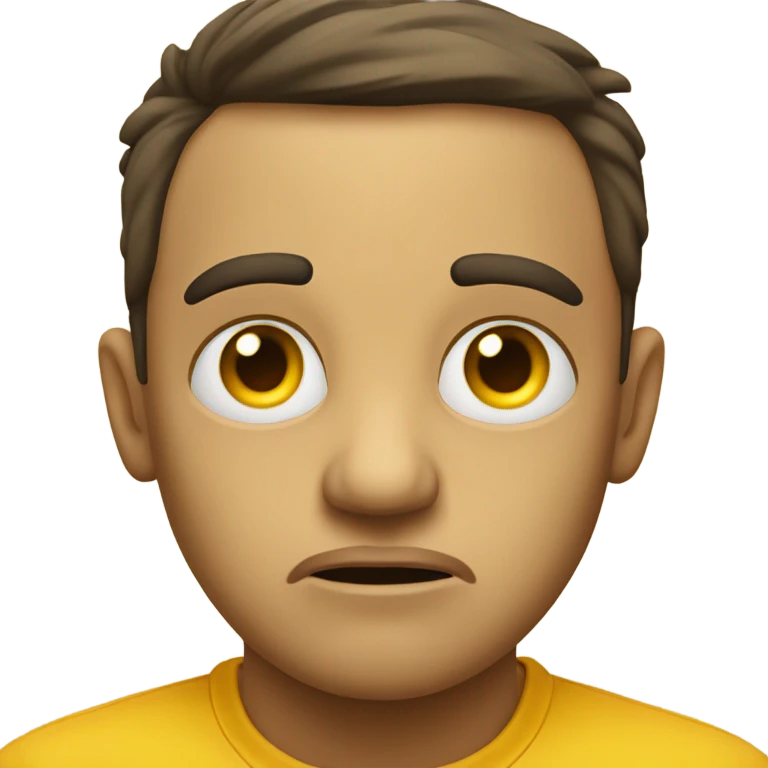 Concerned yellow emoji with judgmental eyes emoji