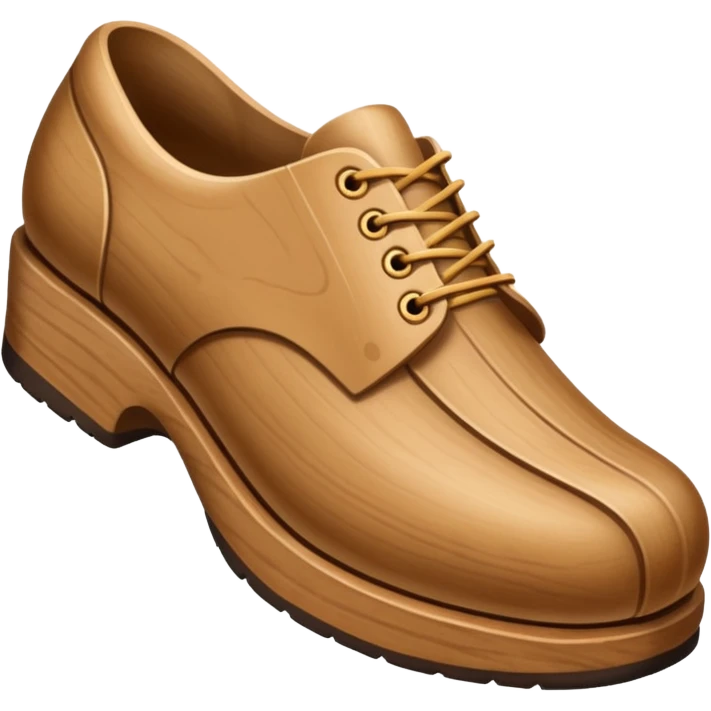 Un zapato de madera estilo Polonia . El zapato está tallado a mano. Pero de madera   emoji