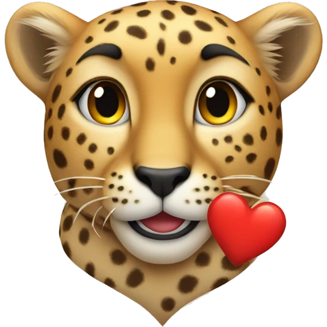 Cheetah giving heart emoji