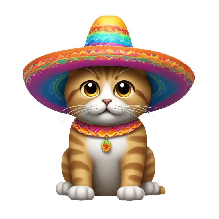 Cat in sombrero emoji