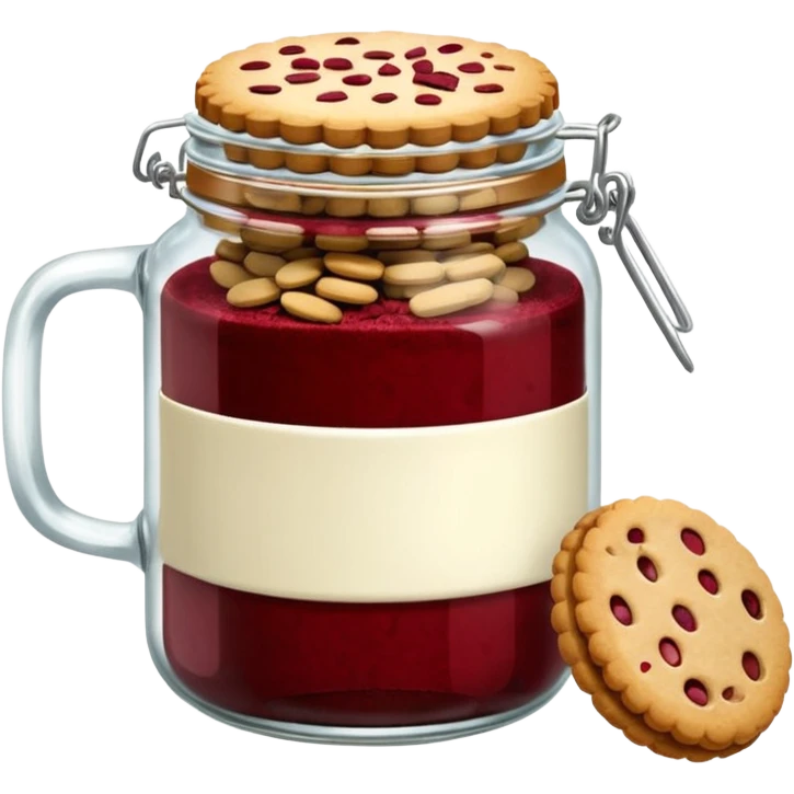 Haz un tarro de galletas y que en el interior contenga varias galletas Red Velvet con pepitas de chocolate blanco emoji