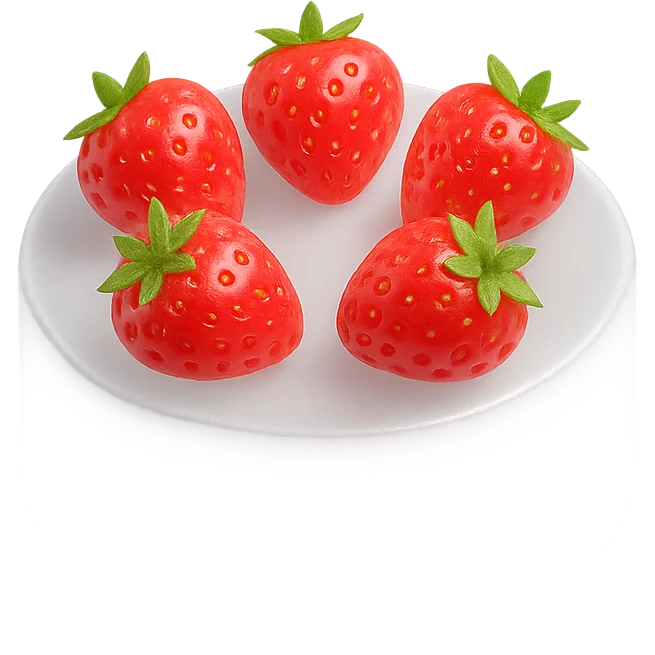 white cake with strawberries on top emoji