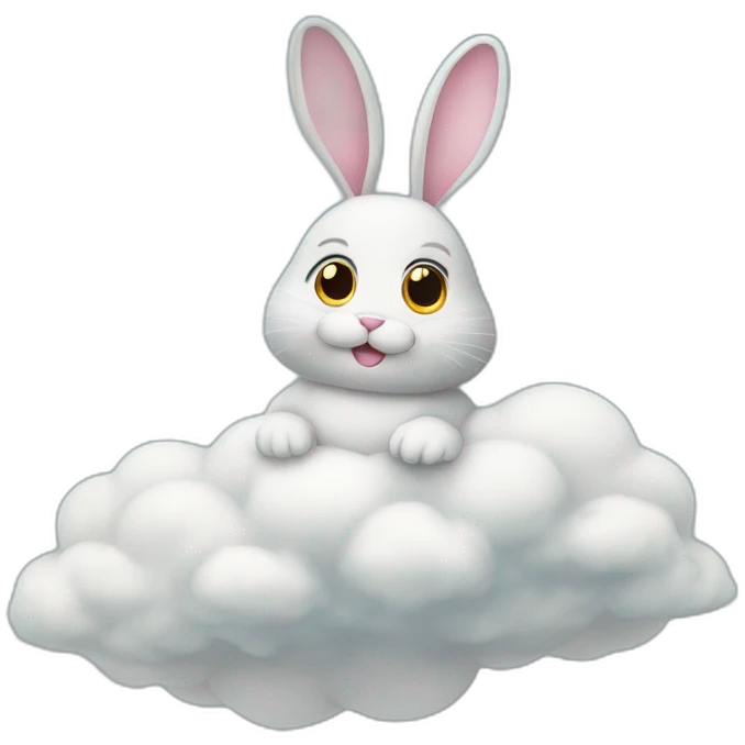 Bunny on a cloud emoji
