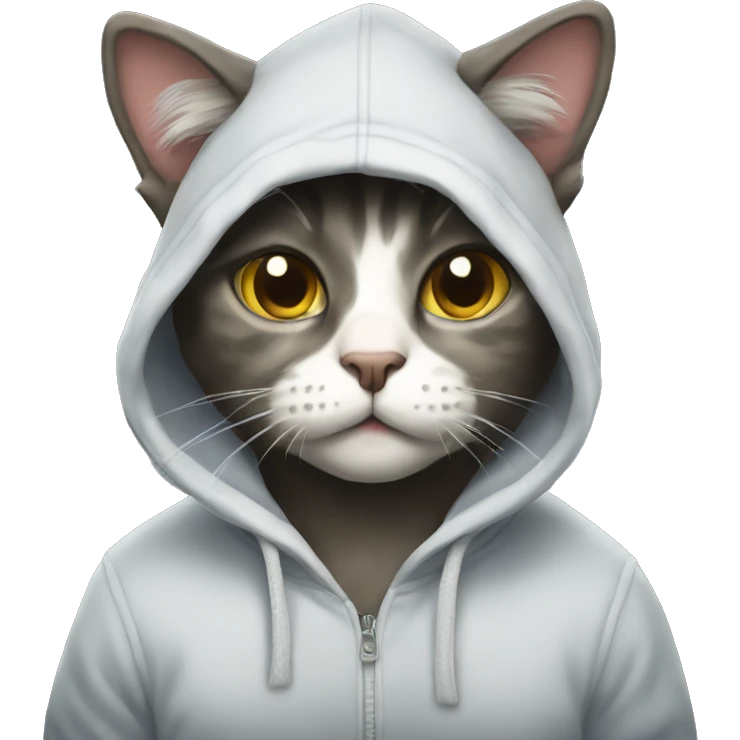 cat wearing a hoodie emoji