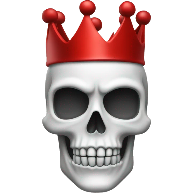 make a skull with a red crown on its head emoji