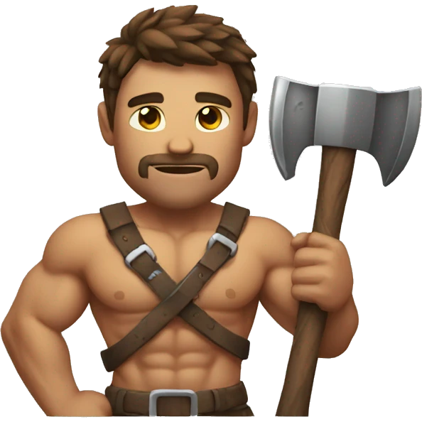 Muscular man with axe  emoji
