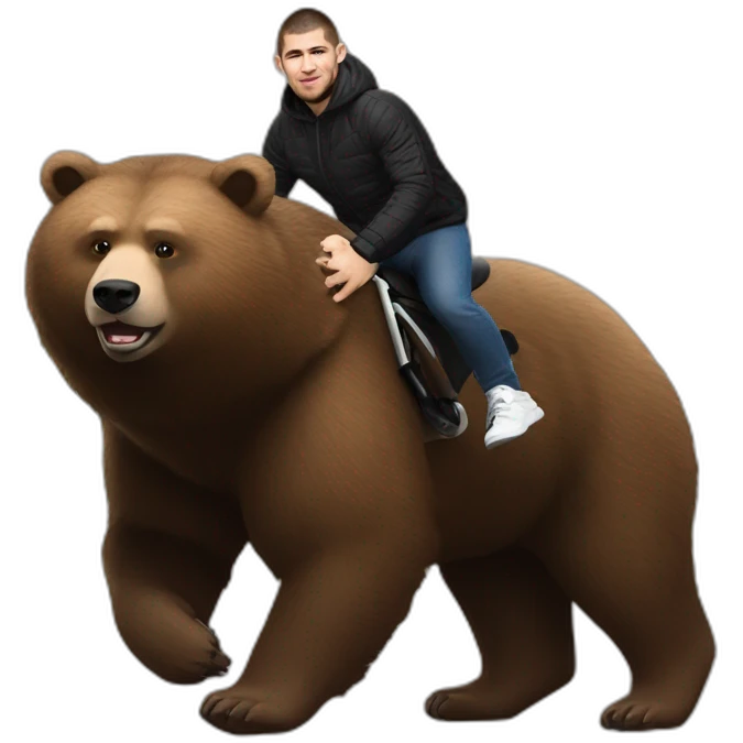 khabib nurmagomedov riding a bear emoji
