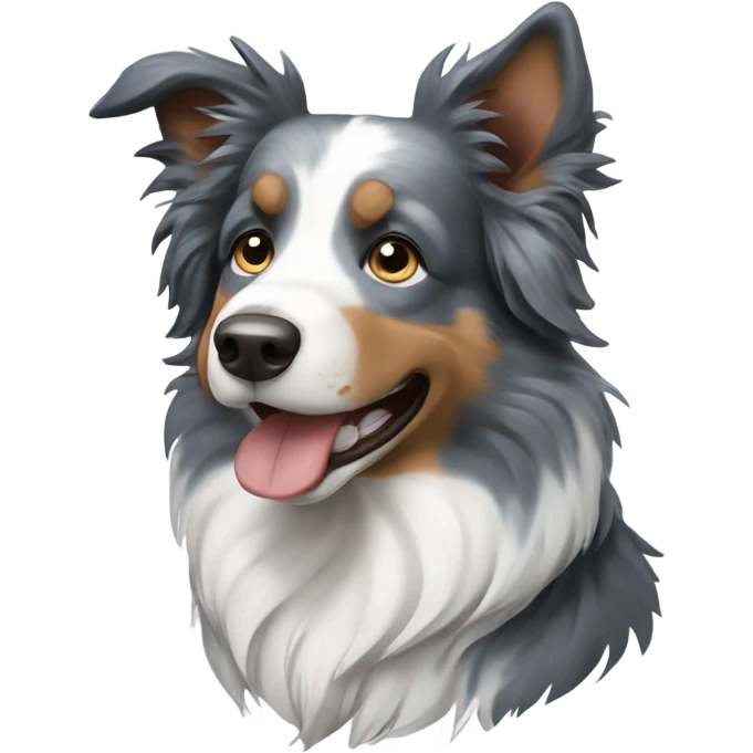 Blue merle border collie emoji
