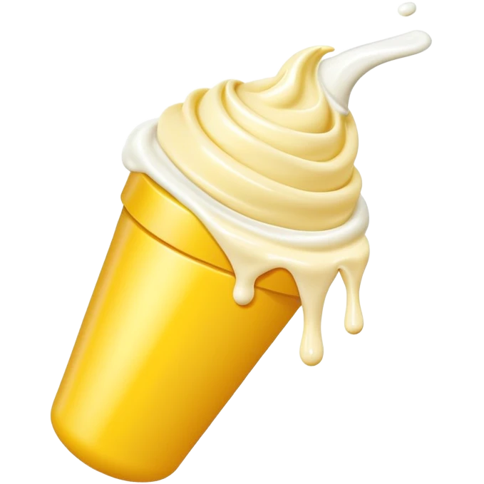 Yellow tube of cream or ointment with cream coming out of the opening emoji