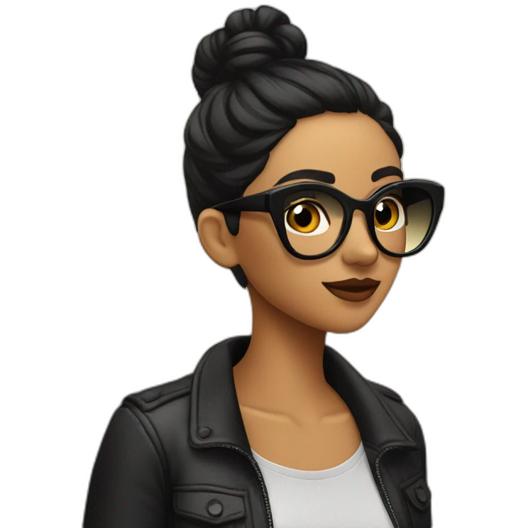 Chica morena con gafas negras emoji