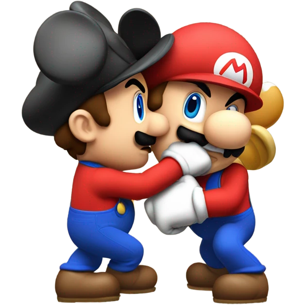 Mario punching mickey  emoji