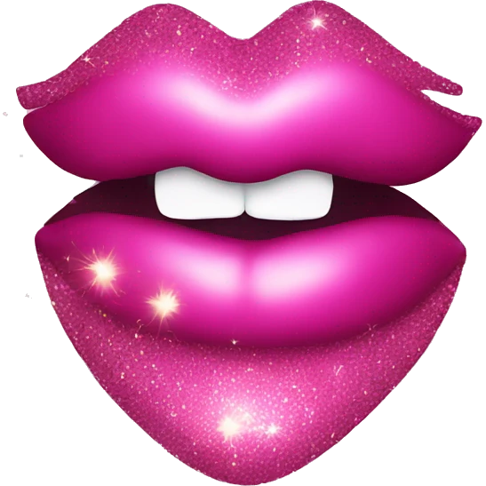 pink kiss with glitter  emoji