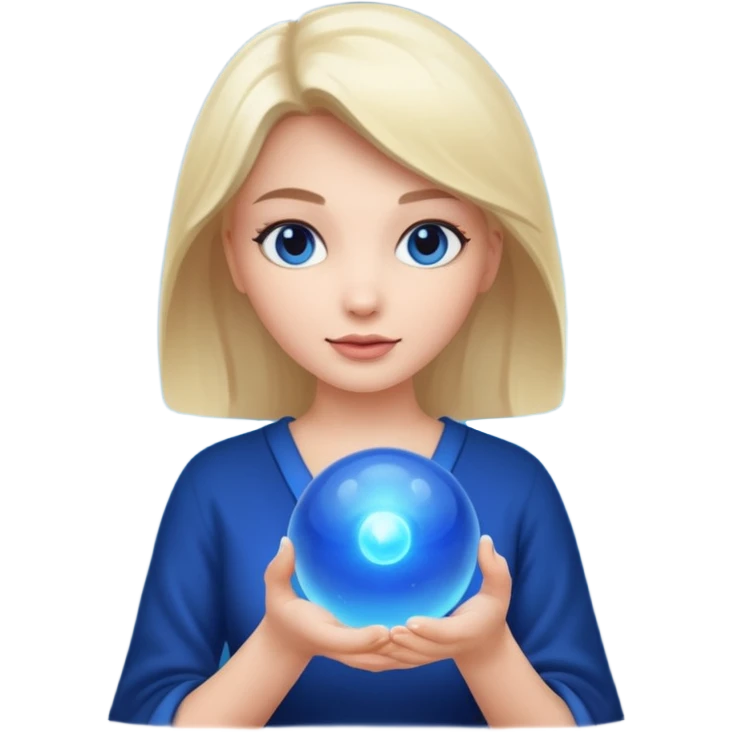 Magic woman with magic ball blue emoji