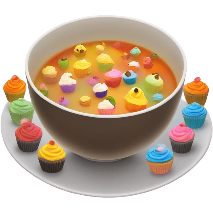 Soup with cupcakes emoji