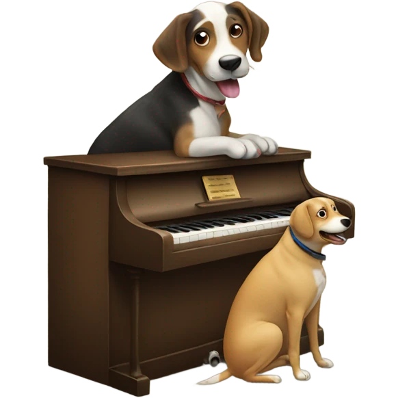dog playing the piano emoji
