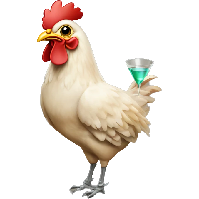 Chicken drinks martini emoji