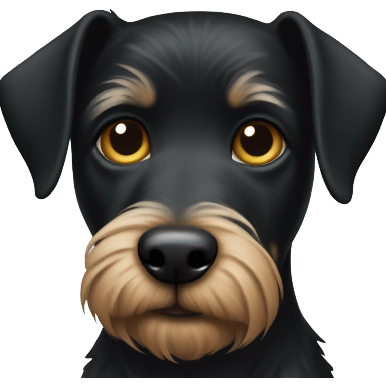All black, short hair terrier, with pointed ears emoji