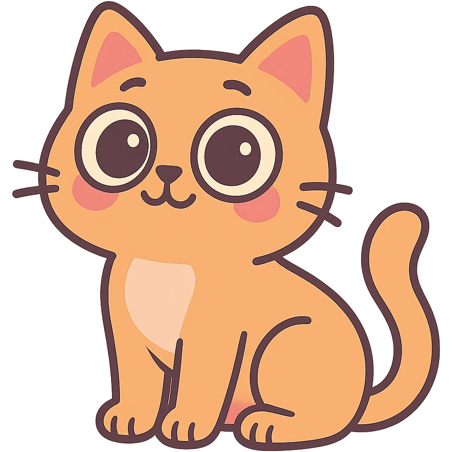 a cute cat with big eyes emoji