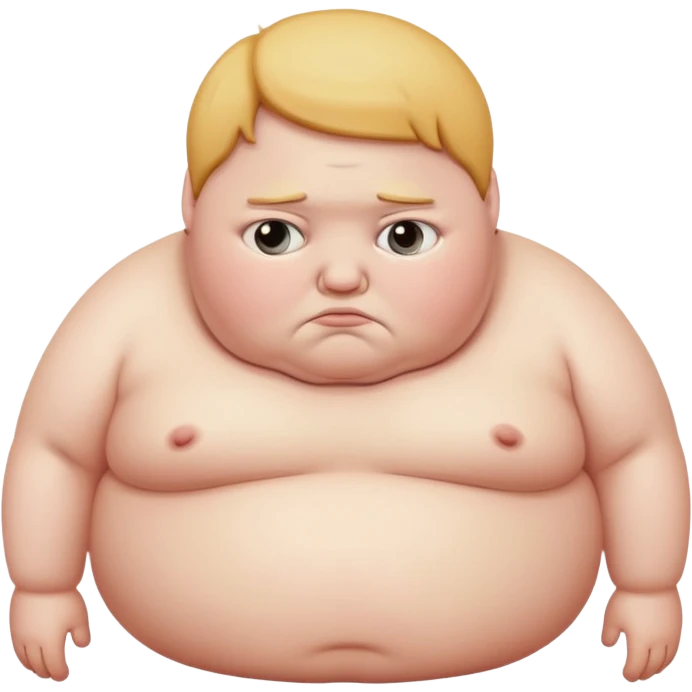 Morbidly obese sad emoji