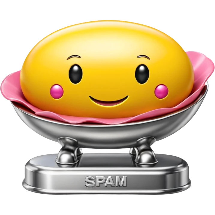 SPAM AND EGGS sculpture in jeff koons style emoji