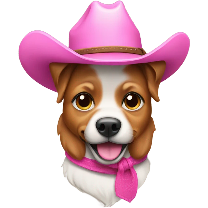 Dog with pink cowboy hat  emoji