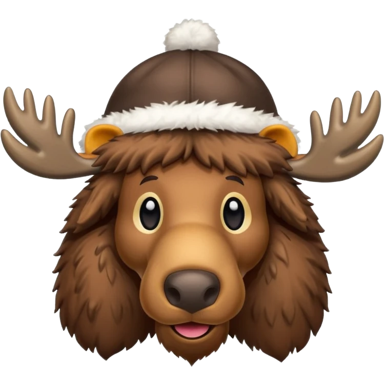 moose with a fur cap emoji