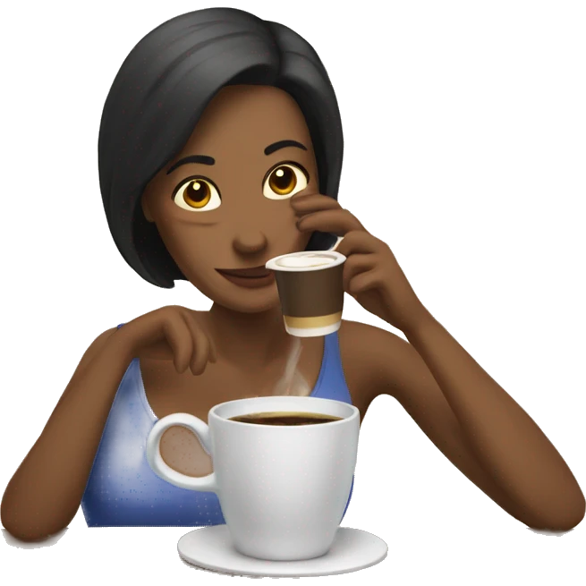 Mom drinking coffee  emoji