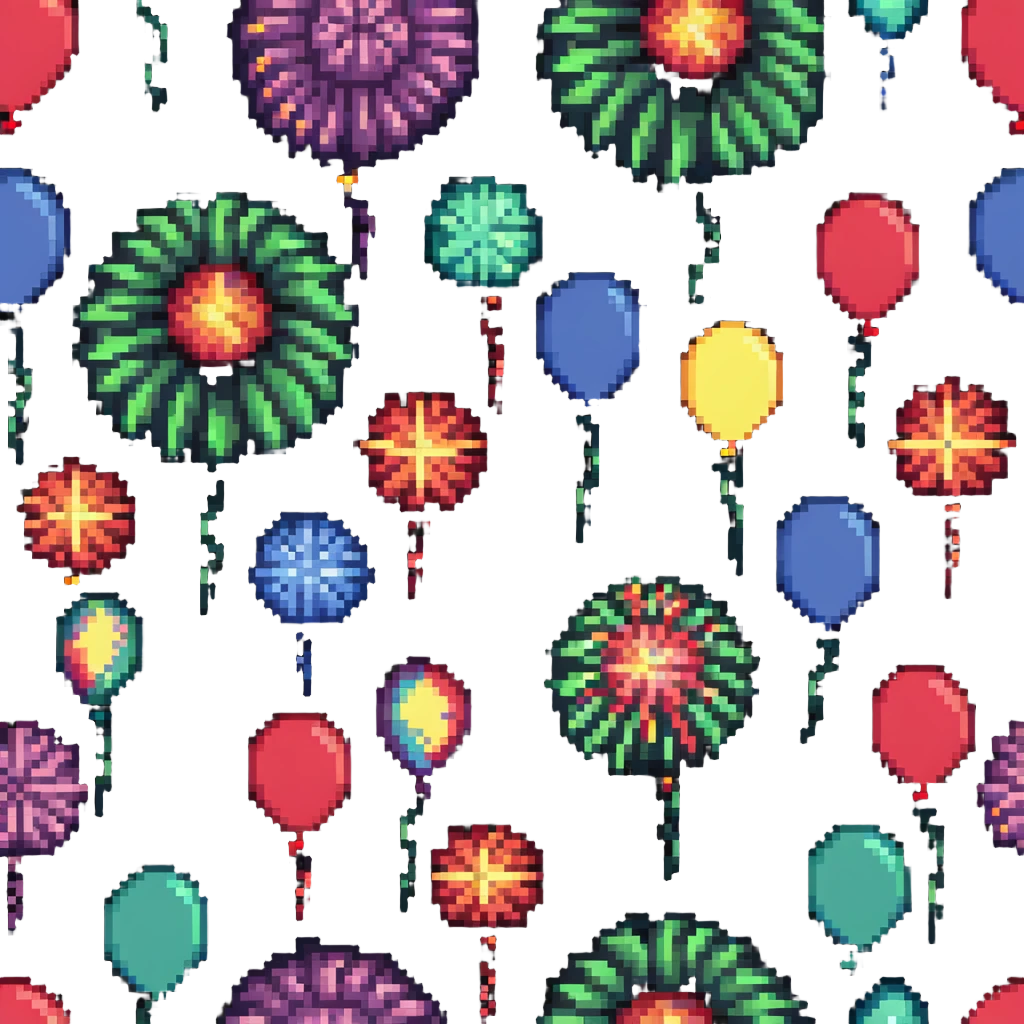 Celebration with fireworks and balloons emoji