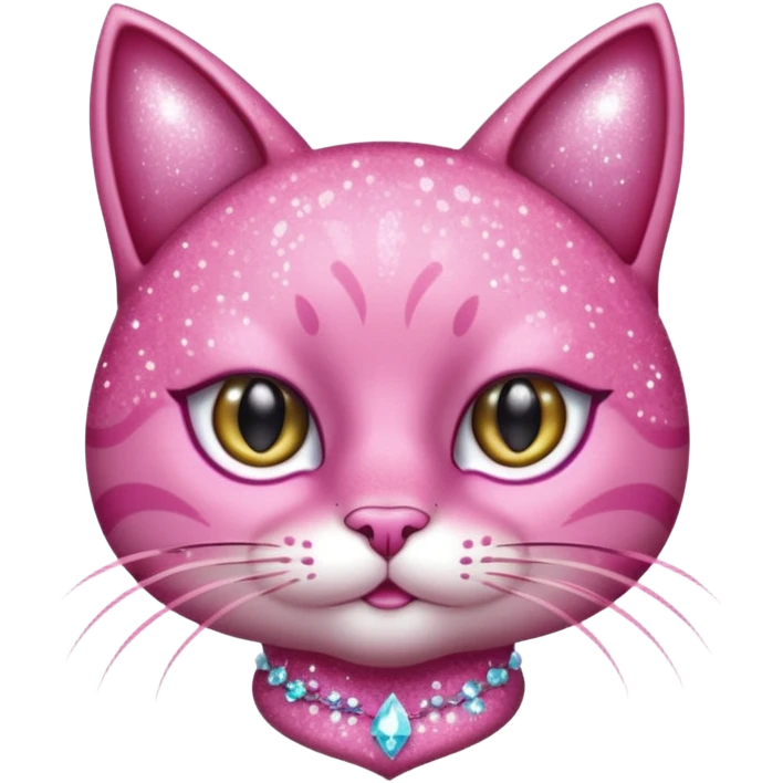 glitter sexy pink cat emoji