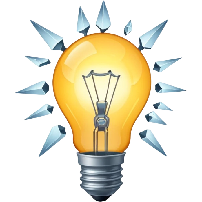 Screaming light bulb emoji
