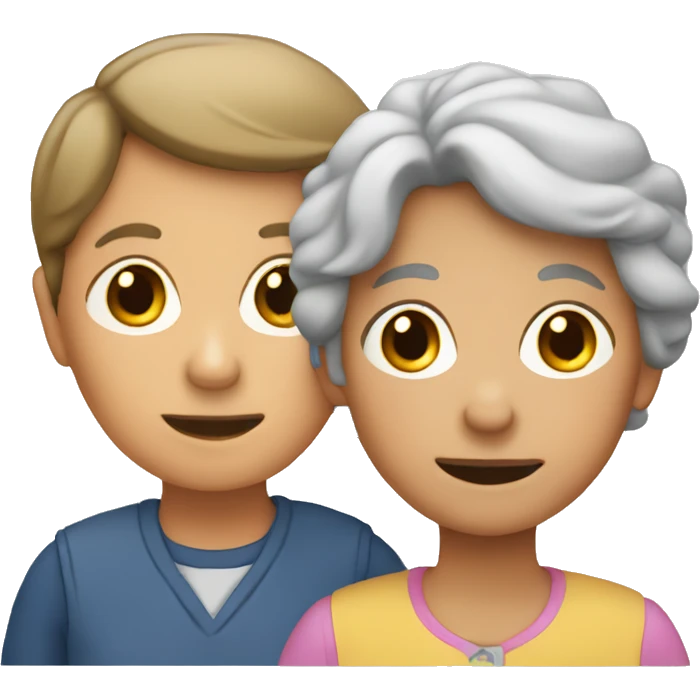 Grandma with a boy and girl emoji
