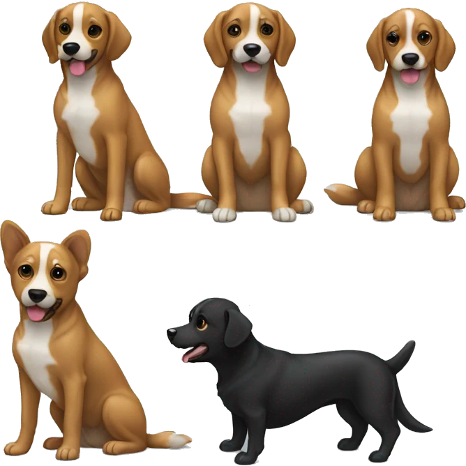 Dog french with and dog black emoji
