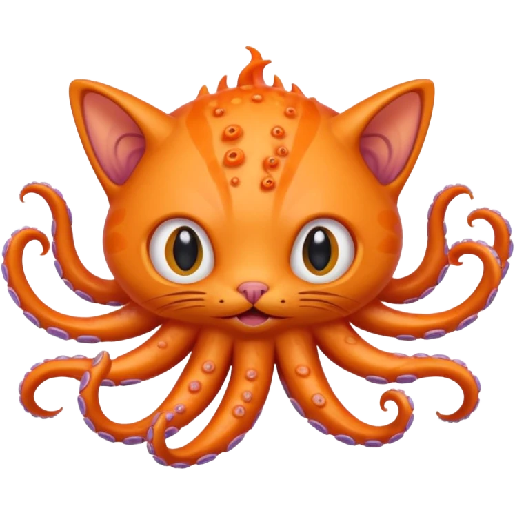 cat head on a squid body, playful expression emoji