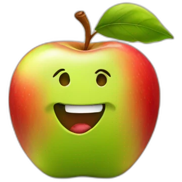 smirking apple emoji